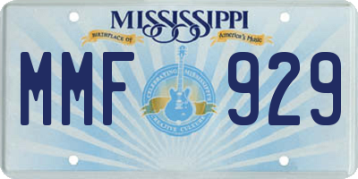 MS license plate MMF929