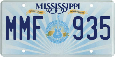 MS license plate MMF935
