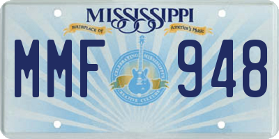 MS license plate MMF948