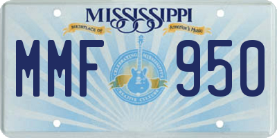 MS license plate MMF950