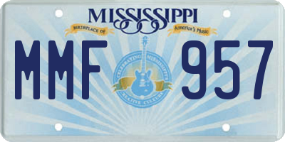 MS license plate MMF957