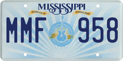 MS license plate MMF958