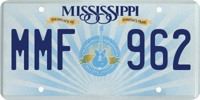 MS license plate MMF962