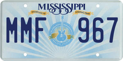 MS license plate MMF967