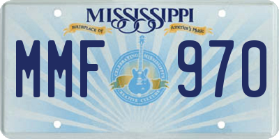 MS license plate MMF970
