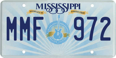 MS license plate MMF972