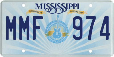 MS license plate MMF974