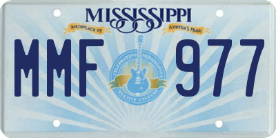 MS license plate MMF977
