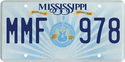 MS license plate MMF978