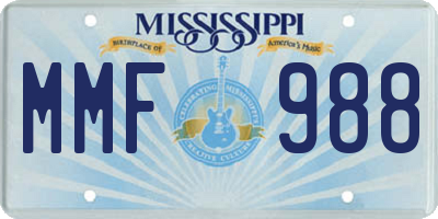MS license plate MMF988