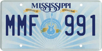 MS license plate MMF991