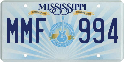 MS license plate MMF994