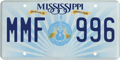 MS license plate MMF996