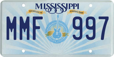 MS license plate MMF997