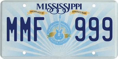 MS license plate MMF999