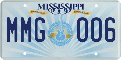 MS license plate MMG006