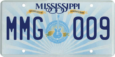 MS license plate MMG009