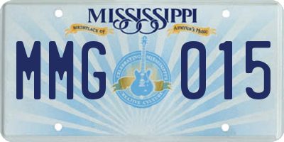 MS license plate MMG015