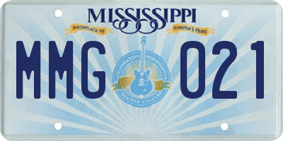 MS license plate MMG021