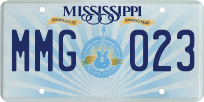 MS license plate MMG023