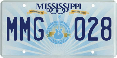 MS license plate MMG028