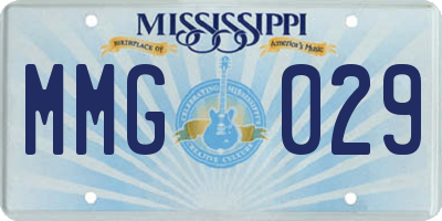 MS license plate MMG029