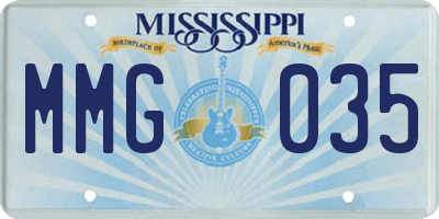 MS license plate MMG035