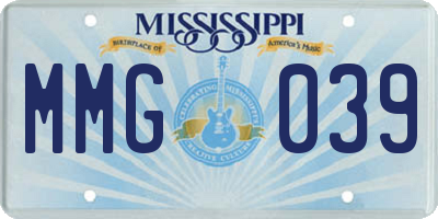 MS license plate MMG039