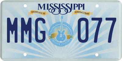 MS license plate MMG077