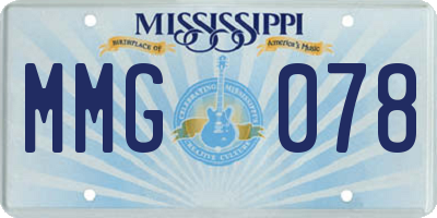 MS license plate MMG078