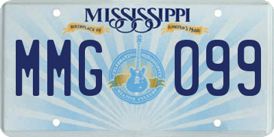 MS license plate MMG099