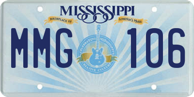 MS license plate MMG106