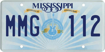 MS license plate MMG112
