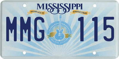 MS license plate MMG115