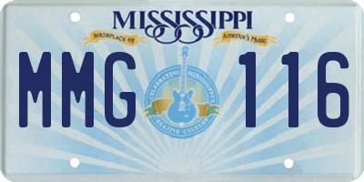 MS license plate MMG116