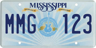 MS license plate MMG123