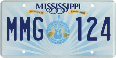 MS license plate MMG124