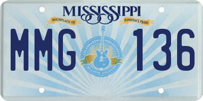 MS license plate MMG136