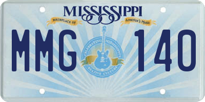 MS license plate MMG140
