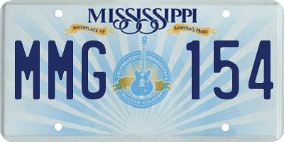MS license plate MMG154