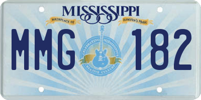 MS license plate MMG182