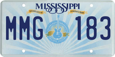 MS license plate MMG183