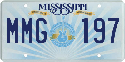 MS license plate MMG197