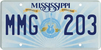 MS license plate MMG203