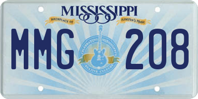 MS license plate MMG208