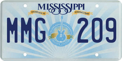 MS license plate MMG209