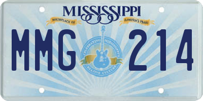 MS license plate MMG214