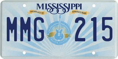 MS license plate MMG215