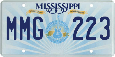 MS license plate MMG223