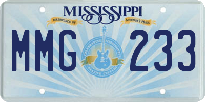 MS license plate MMG233